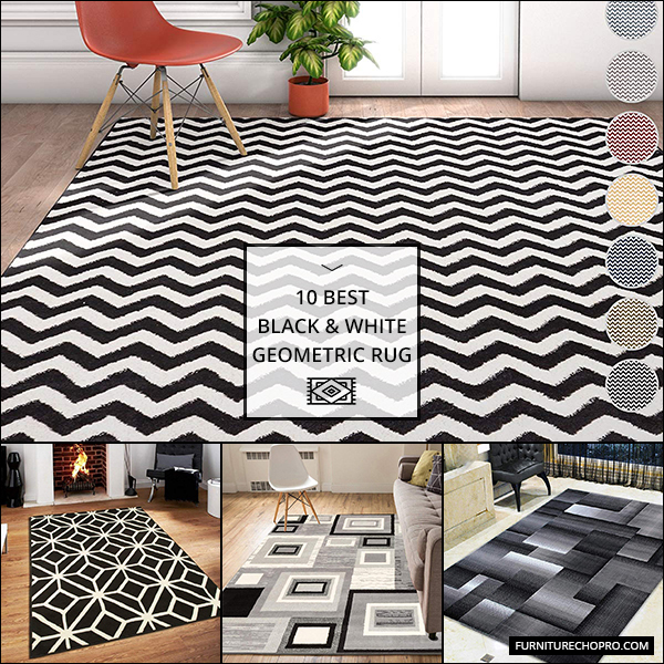 Black And White Geometric Rug