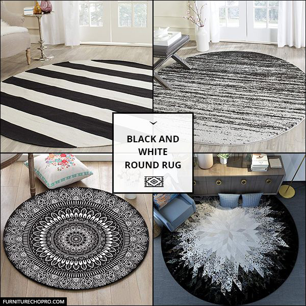 Black And White Round Rug