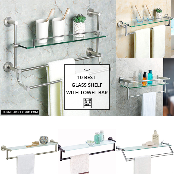 Glass Shelf With Towel Bar