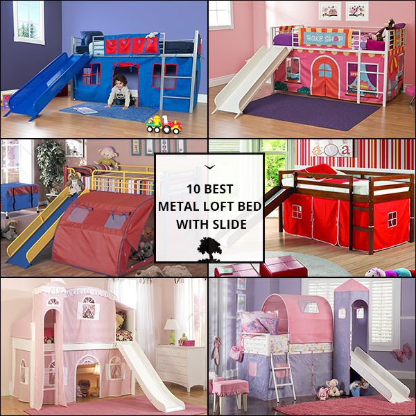 Metal Loft Bed With Slide