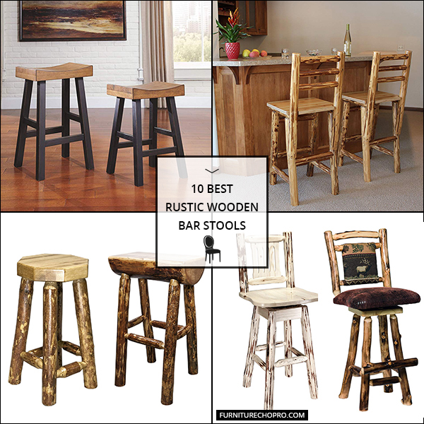 Rustic Wooden Bar Stools