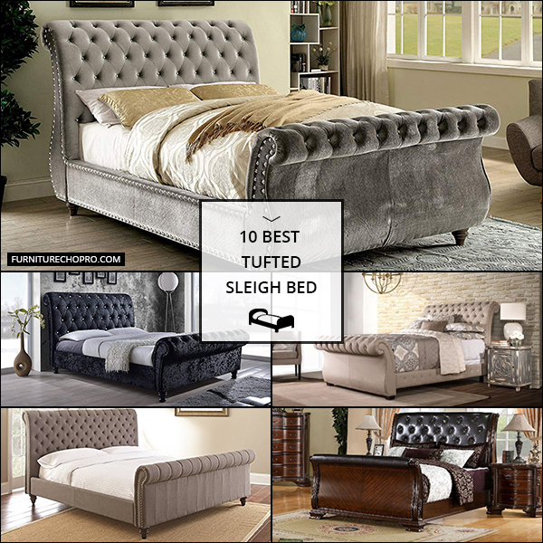 Tufted Sleigh Bed