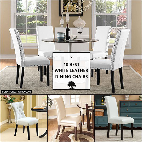 White Leather Dining Chairs