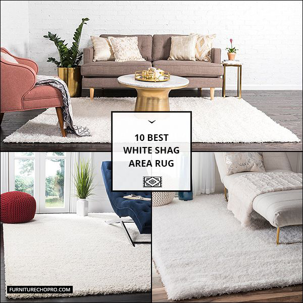 White Shag Area Rug