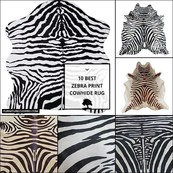 Zebra Print Cowhide Rug